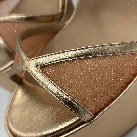 Stuart Weitzman Gold NOCHE SKYHIGH 145 PLATFORM SANDAL